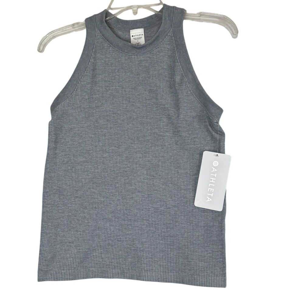 Athleta Renew Seamles Racerback Tank Heather Gray Medium NWT Workout Top